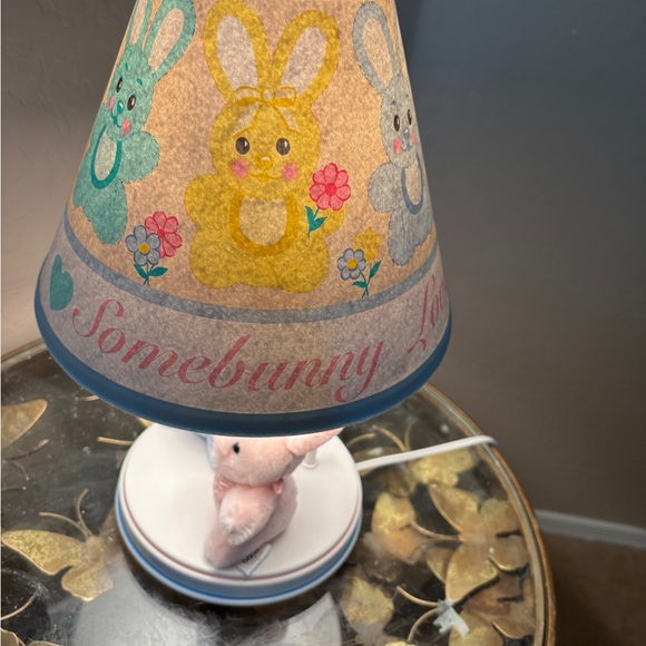 Dolly Inc. Vintage Somebunny Pink Blue Yellow Bunny Children’s Lamp Kids - Picture 5 of 6